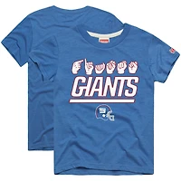 Youth Homage Royal New York Giants Love Sign x ASL 2.0 Tri-Blend T-Shirt