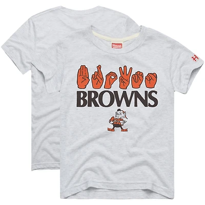 Youth Homage Ash Cleveland Browns Love Sign x ASL 2.0 Tri-Blend T-Shirt