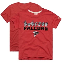 Youth Homage Red Atlanta Falcons Love Sign x ASL 2.0 Tri-Blend T-Shirt