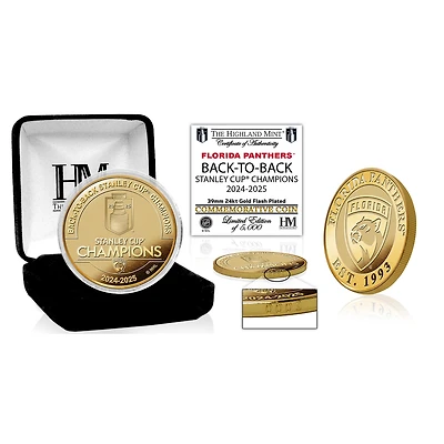 Highland Mint Florida Panthers 2025 Stanley Cup Champions Gold Coin