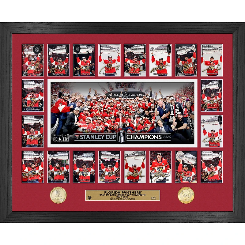 Highland Mint Florida Panthers 2025 Stanley Cup Champions 18" x 22" Memorable Moments Bronze Coin Photo Mint