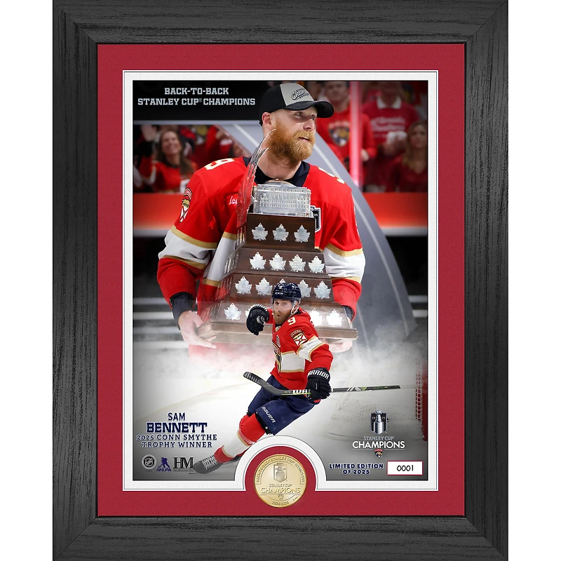 Highland Mint Sam Bennett Florida Panthers 2025 Conn Smythe Winner 13" x 16" Bronze Coin Photo Mint