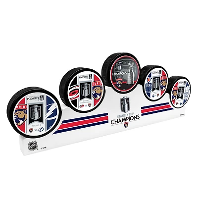 Florida Panthers 2025 Stanley Cup Champions 5 Puck Podium