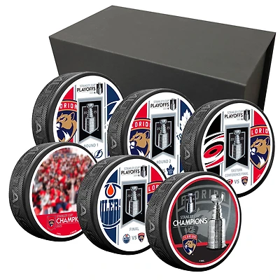 Florida Panthers 2025 Stanley Cup Champions 6 Puck Set