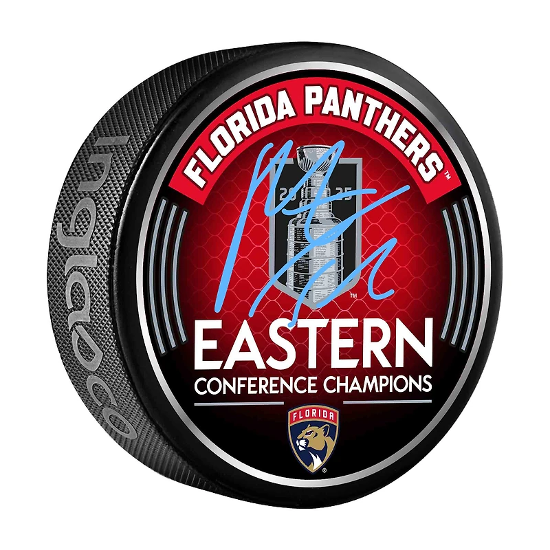 Matthew Tkachuk Florida Panthers Autographed 2025 Eastern Conference Champions Hockey Puck