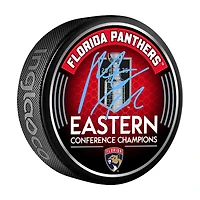 Matthew Tkachuk Florida Panthers Autographed 2025 Eastern Conference Champions Hockey Puck