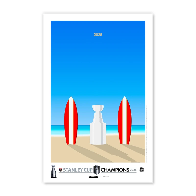 Florida Panthers 2025 Stanley Cup Champions 11" x 17" Minimalist Art Poster