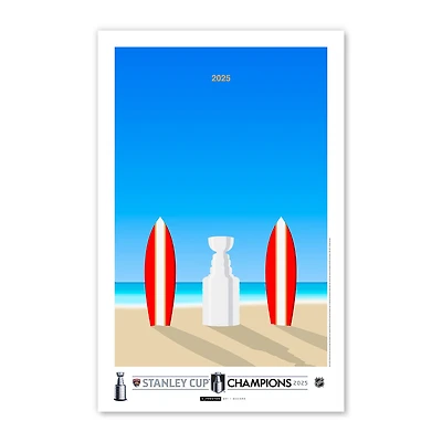 Florida Panthers 2025 Stanley Cup Champions 11" x 17" Minimalist Art Poster