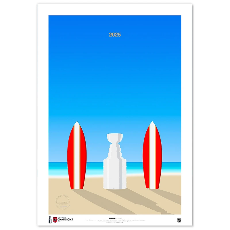 Florida Panthers 2025 Stanley Cup Champions 24" x 36" Minimalist Fine Art Print