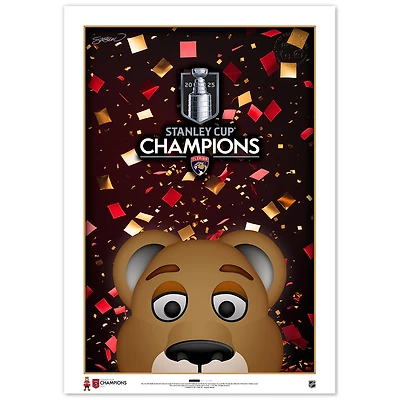 Florida Panthers 2025 Stanley Cup Champions 24" x 36" Minimalist Mascot Fine Art Print