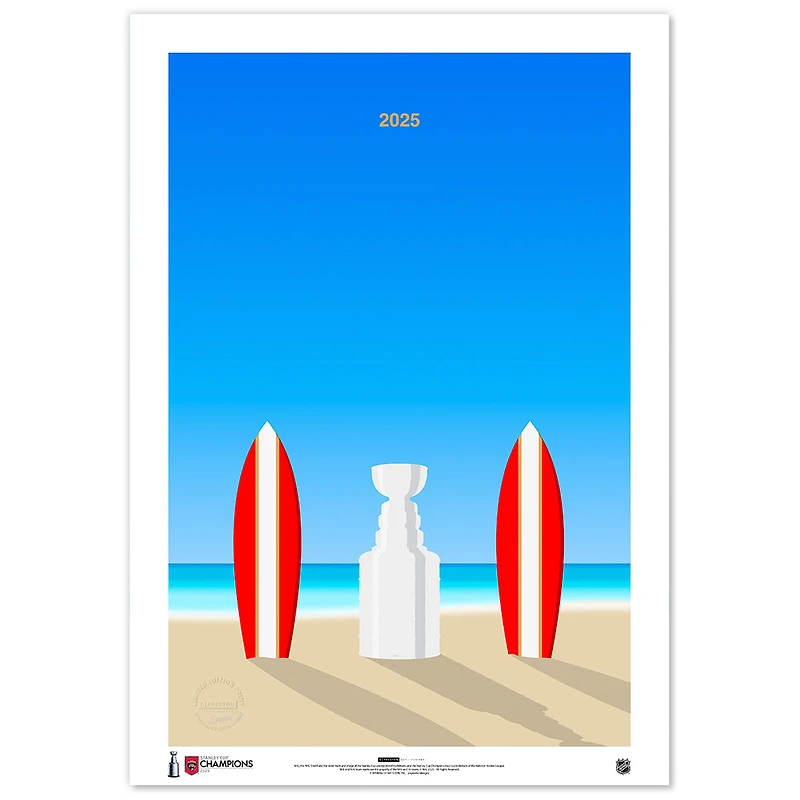 Florida Panthers 2025 Stanley Cup Champions 14" x 20" Minimalist Fine Art Print