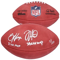 Jalen Hurts & Bryce Harper Autographed Wilson Duke Full Color Football with "SB LIX MPV" & "21 NL MVP" Inscriptions