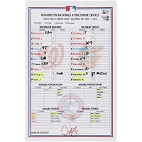 Washington Nationals Game-Used Lineup Card vs. Baltimore Orioles on May 17, 2025