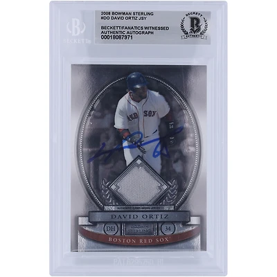 David Ortiz Boston Red Sox Autographed 2008 Bowman Sterling Jersey Relic #BS-DO Beckett Fanatics Witnessed Authenticated Card