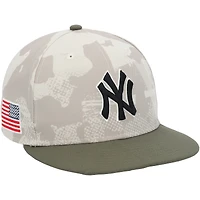 Fernando Cruz New York Yankees Player-Worn Light Beige Camo New Era Cap vs. New York Mets on May 18, 2025 - Armed Forces Day