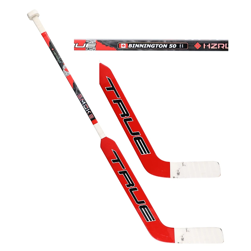 Jordan Binnington Canada Practice-Used Red True Stick from Warm-Ups during the 2025 4 Nations Face-Off
