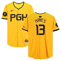 Ke'Bryan Hayes Pittsburgh Pirates Game-Used #13 Gold Nike City Connect Jersey vs. Milwaukee Brewers on May 23, 2025