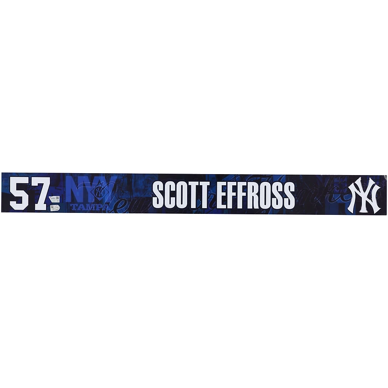 Scott Effross New York Yankees Player-Issued #57 Navy Nameplate from 2025 MLB Spring Training