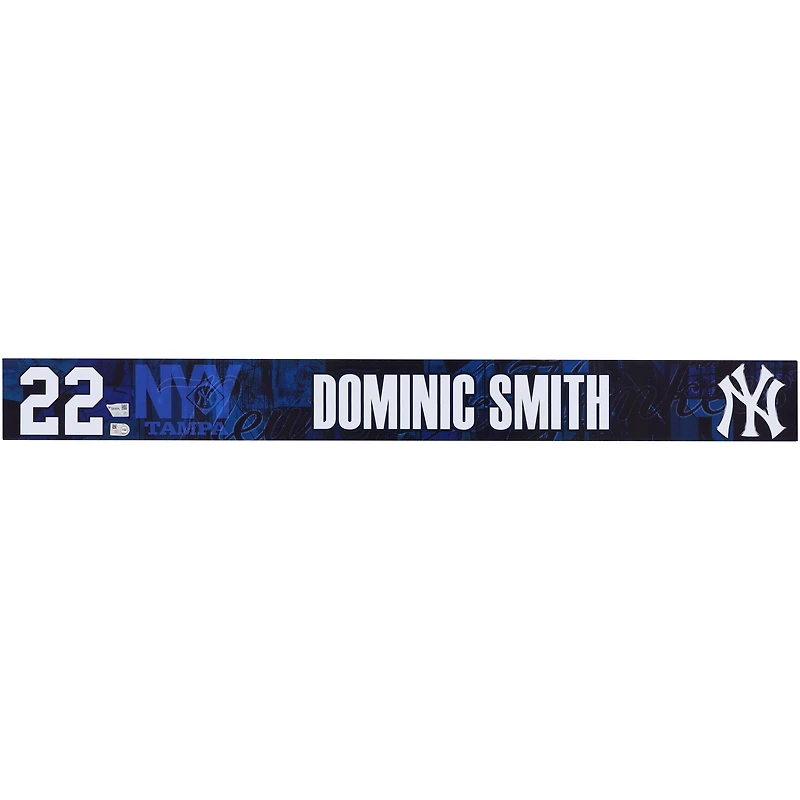 Dominic Smith New York Yankees Player-Issued #22 Navy Nameplate from 2025 MLB Spring Training