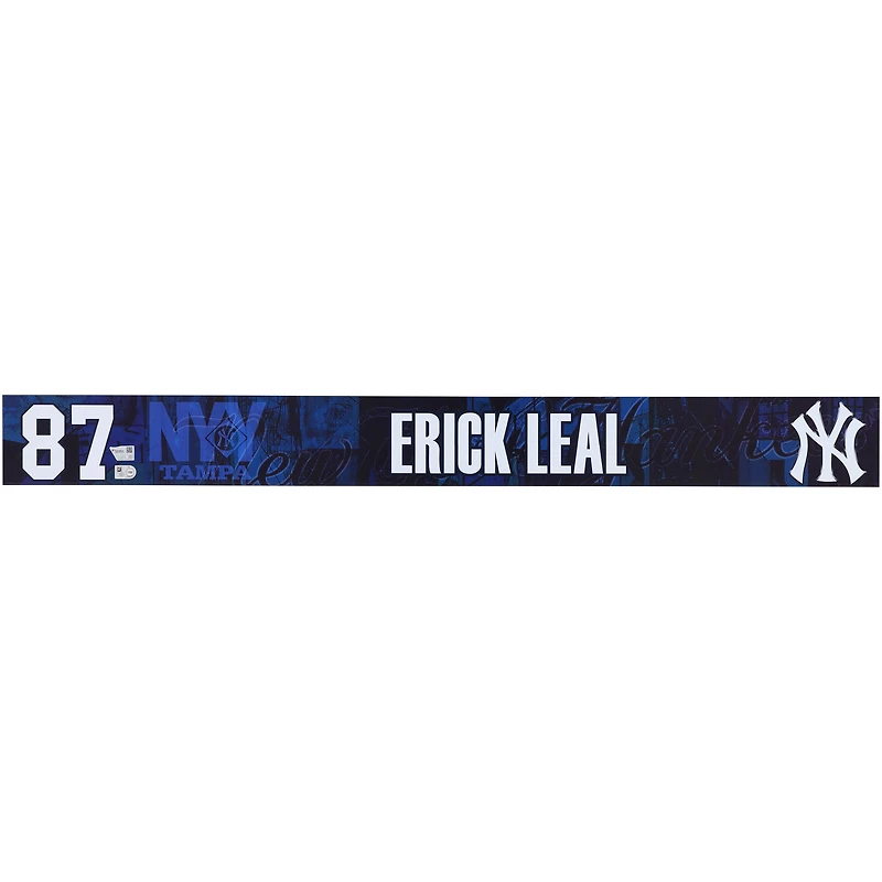 Erick Leal New York Yankees Player-Issued #87 Navy Nameplate from 2025 MLB Spring Training