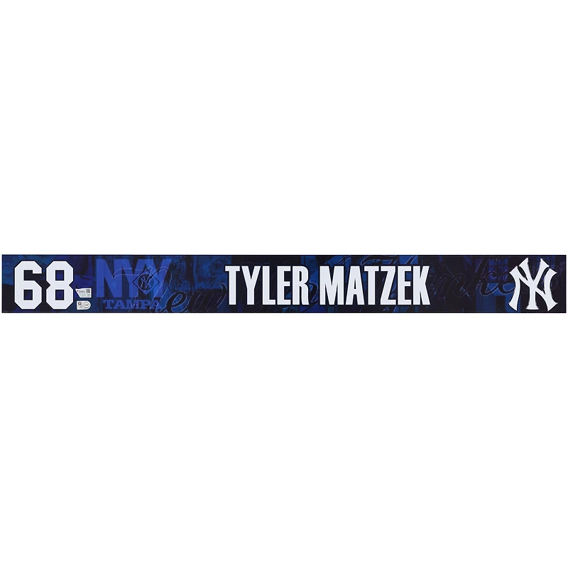 Tyler Matzek New York Yankees Player-Issued #68 Navy Nameplate from 2025 MLB Spring Training