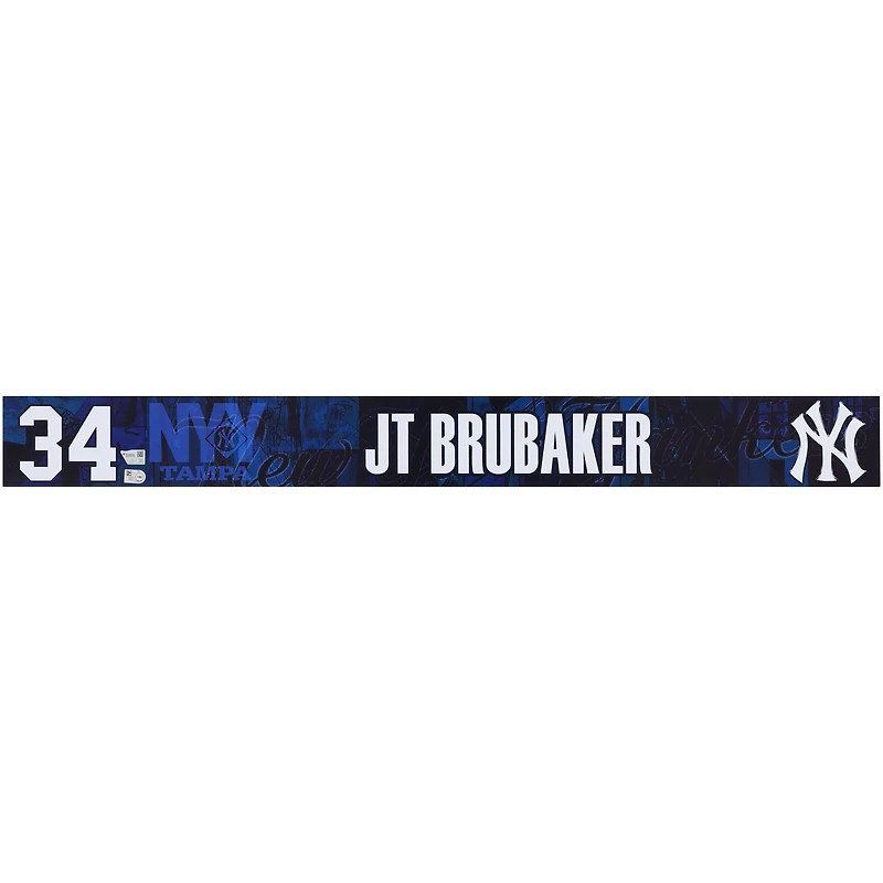 JT Brubaker New York Yankees Player-Issued #34 Navy Nameplate from 2025 MLB Spring Training