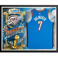 Chet Holmgren Oklahoma City Thunder Autographed 2025 NBA Finals Champions Framed Nike Blue Icon Authentic Jersey Collage