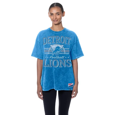 Women's New Era Blue Detroit Lions Throwback Oversized T-Shirt