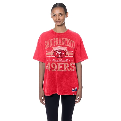 Women's New Era  Scarlet San Francisco 49ers Throwback Oversized T-Shirt