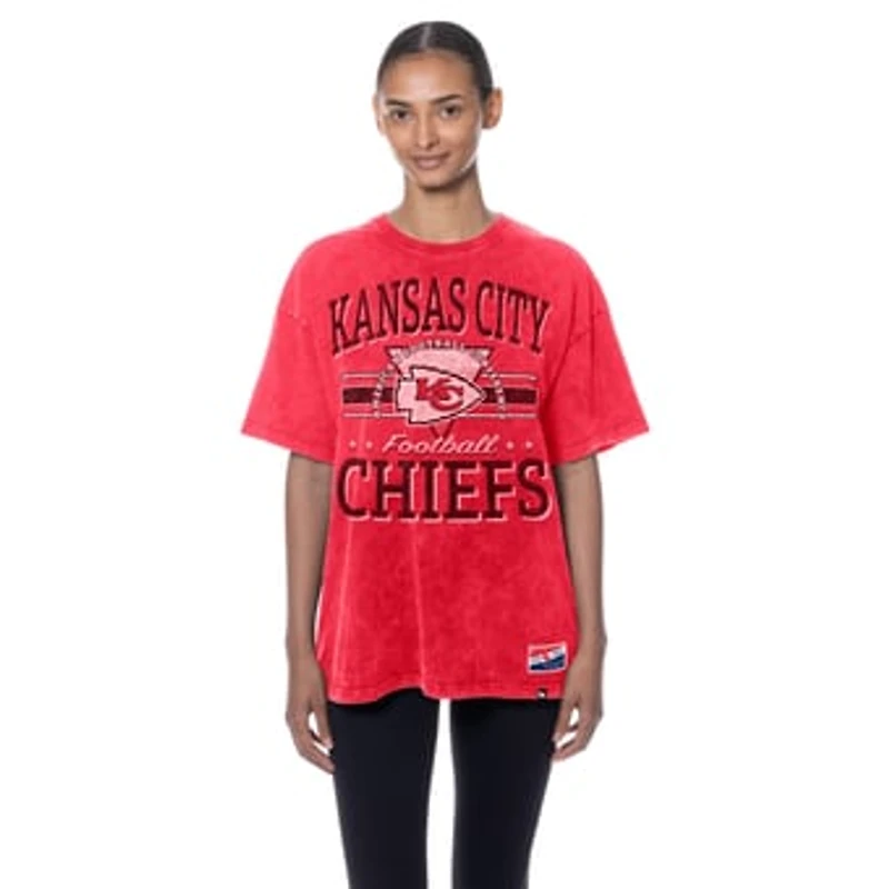Women's New Era  Red Kansas City Chiefs Throwback Oversized T-Shirt