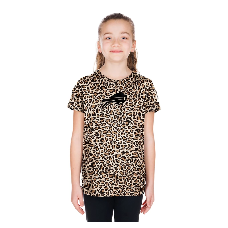 Girls Youth New Era Tan Buffalo Bills Mom & Me Leopard T-Shirt