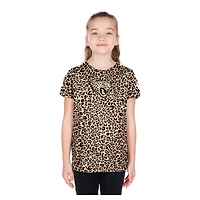 Girls Youth New Era  Tan Jacksonville Jaguars Mom & Me Leopard T-Shirt