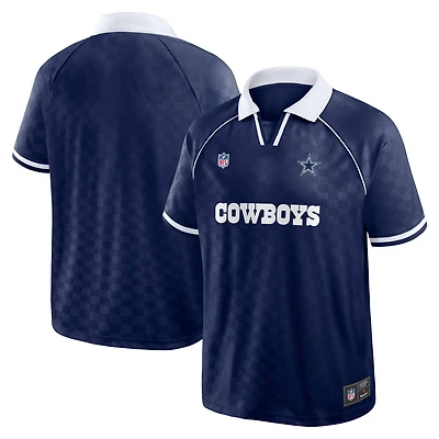 Men's Fanatics Navy Dallas Cowboys Homerun Raglan V-Neck Polo