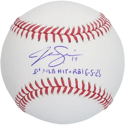 Jac Caglianone Kansas City Royals Autographed Baseball with "First Hit + RBI 6/5/25" Inscription
