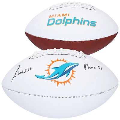 Jaylen Waddle Miami Dolphins Autographed Franklin White Panel Football with "Phins Up" Inscription