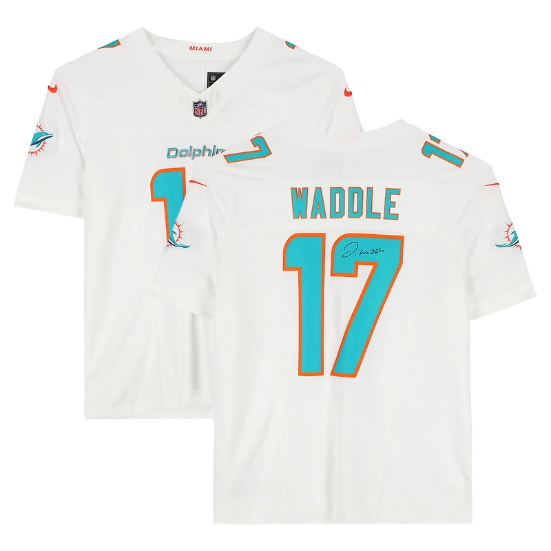 Jaylen Waddle Miami Dolphins Autographed White Nike Limited Vapor F.U.S.E. Jersey