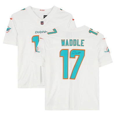 Jaylen Waddle Miami Dolphins Autographed White Nike Limited Vapor F.U.S.E. Jersey
