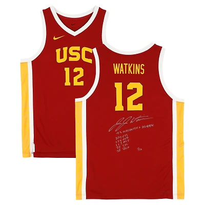 JuJu Watkins USC Trojans Autographed Cardinal Nike Replica Jersey with Multiple Inscriptions