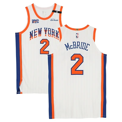Miles McBride New York Knicks Game-Used #2 White Nike City Edition Jersey vs. Detroit Pistons on April 29, 2025 - Round 1 Game 5 - Size 50+4