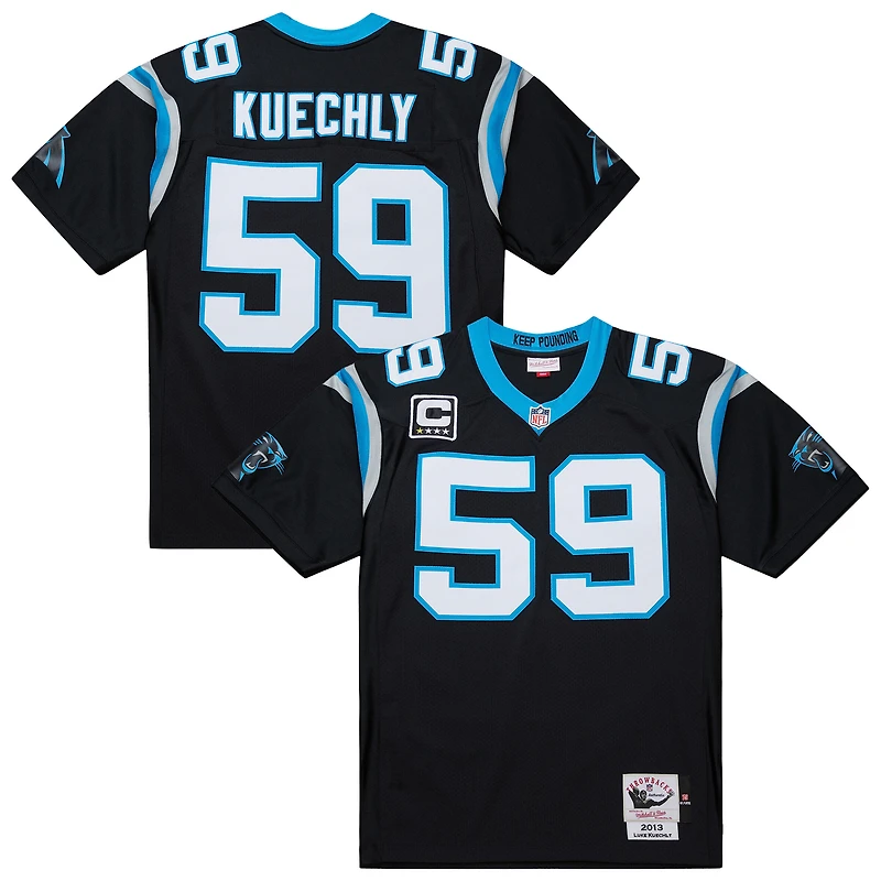 Men's Mitchell & Ness Luke Kuechly Black Carolina Panthers 2013 Authentic Throwback Retired Player Jersey