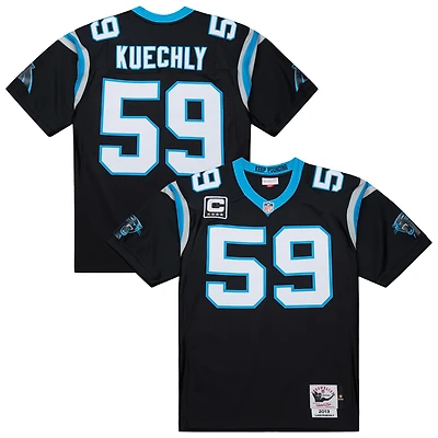 Men's Mitchell & Ness Luke Kuechly Black Carolina Panthers 2013 Authentic Throwback Retired Player Jersey