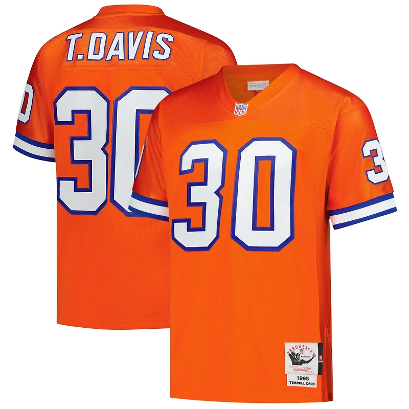 Men's Mitchell & Ness Terrell Davis Orange Denver Broncos 1995 Authentic Throwback Retired Player Jersey