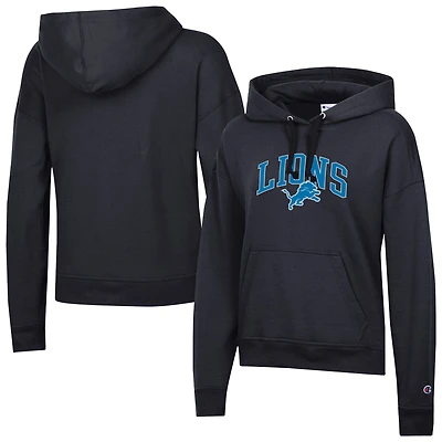 Women's Champion Black Detroit Lions Powerblend Hoodie