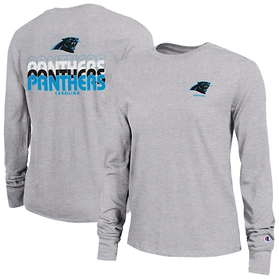 Women's Champion  Gray Carolina Panthers Core Long-Sleeve T-Shirt