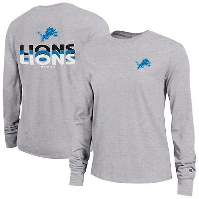 Women's Champion Heather Gray Detroit Lions Core Long-Sleeve T-Shirt
