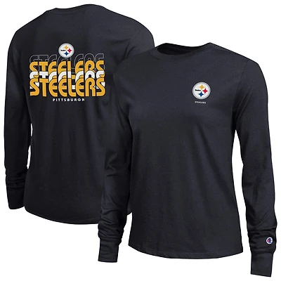 Women's Champion  Black Pittsburgh Steelers Core Long-Sleeve T-Shirt