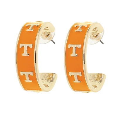 CANVAS Style Tennessee Volunteers 18k Gold-Plated Enamel Logo Hoop Earrings