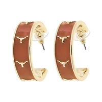 CANVAS Style Texas Longhorns 18k Gold-Plated Enamel Logo Hoop Earrings
