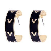 CANVAS Style Vanderbilt Commodores 18k Gold-Plated Enamel Logo Hoop Earrings