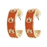 CANVAS Style Auburn Tigers 18k Gold-Plated Enamel Logo Hoop Earrings
